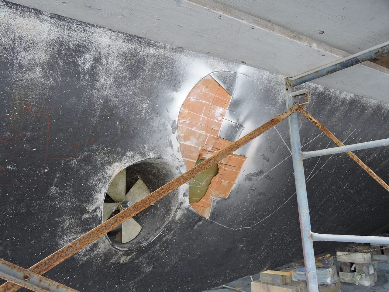 underside of a ship